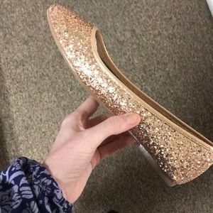 Rose gold sparkly flats